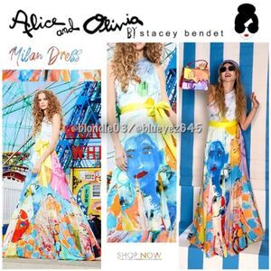 Alice + Olivia x Kidsuper “Milan” one shoulder dress in Colms Painting 8